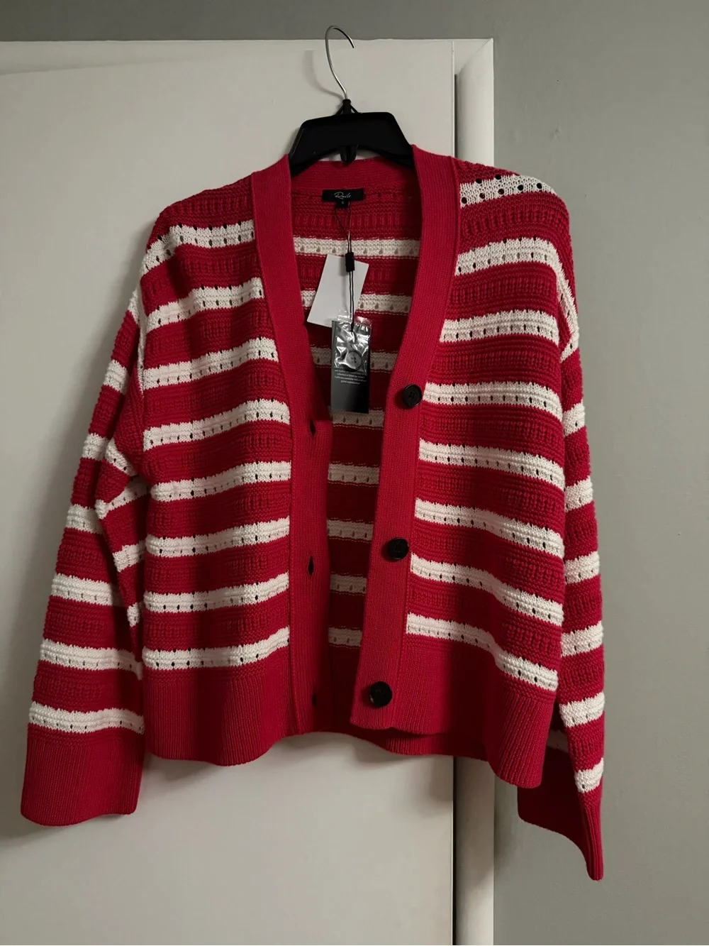 NWT Rails Geneva Pointelle Striped Cardigan - Size Small - Picture 2 of 5